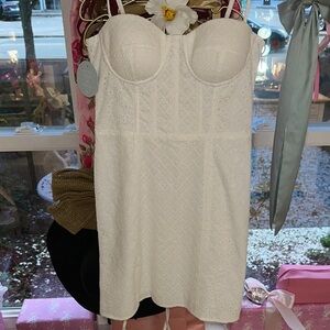 Hill House White Mini Dress with Structured Bodice